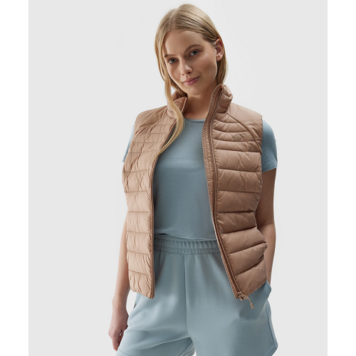 Bezrękawnik damski 4F puchowy beżowy