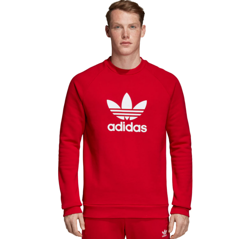 Bluza męska Adidas Originals Trefoil Crew czerwona