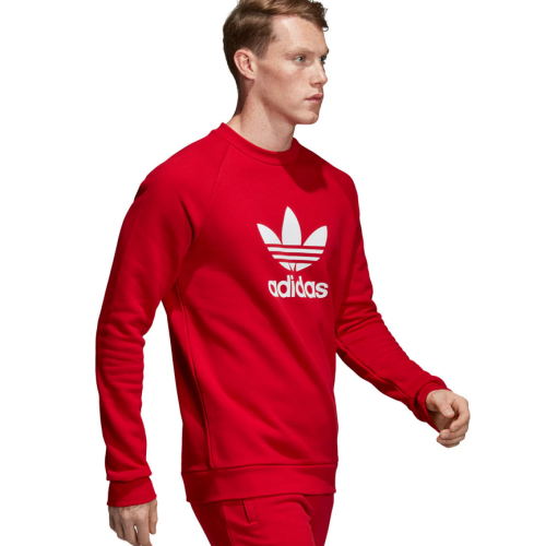Bluza męska Adidas Originals Trefoil Crew czerwona