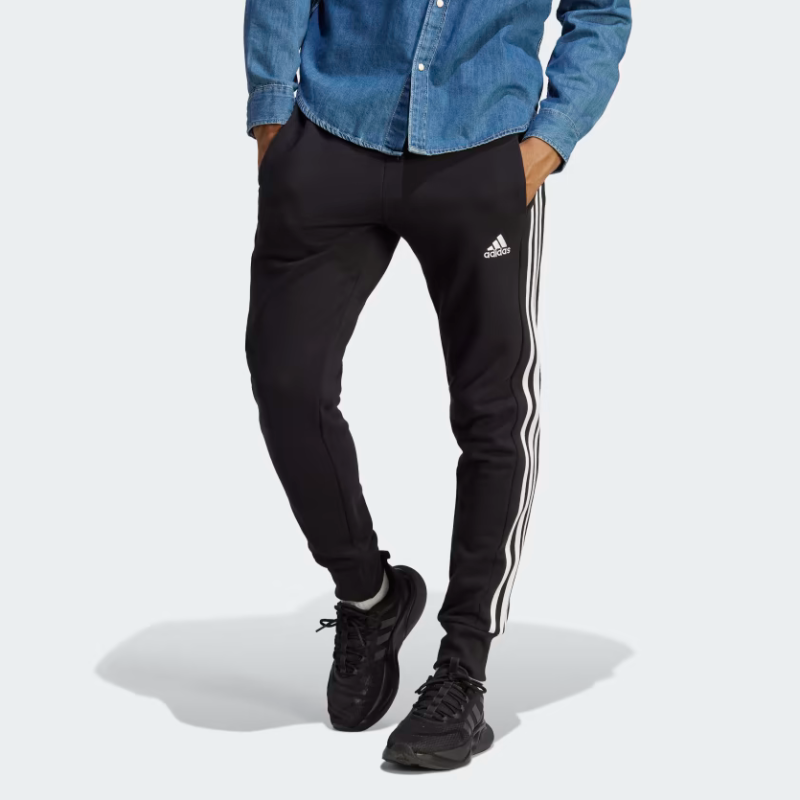 Spodnie dresowe Adidas Ess FT Tapered Cuff 3-Stripes